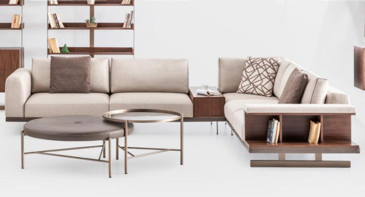 Beige fabric sofa Corner sofa Sofa L-shape Sofas Fabric Luxury Furniture Living room