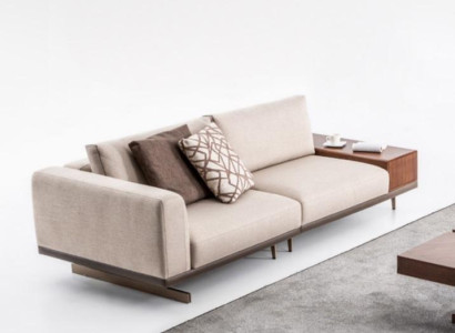 Three Seater Sofa 3 Seater Fabric Sofas Gray Modern Table Living room Couch