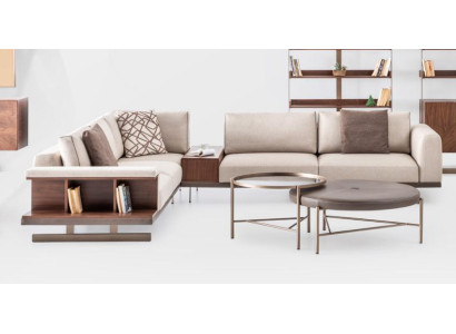 Modern Beige Corner sofa Luxury L-shape Couch Fabric Sofas Living room furniture