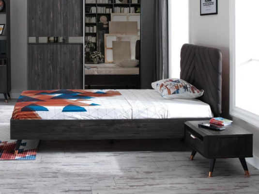 Luxury Black Bedroom Set Complete's Room Furniture Bed Bedside table