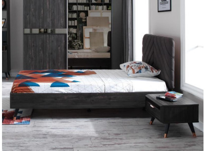 Luxury Black Bedroom Set Complete's Room Furniture Bed Bedside table