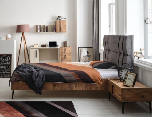 Luxury Bedroom Bedside table Beds Bed 2pcs Complete Set Design Furnishings
