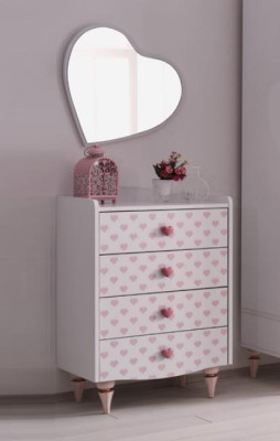 Chest of drawers Mirror Wood Set Modern Design Furniture new Group White Luxury 2-piece