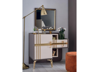 Dressing table Console Bedroom Furniture Design Wood with Metal Gray new