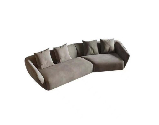 exclusive s luxurious 4-seater sofa fabric seat modern textile furniture gray color
