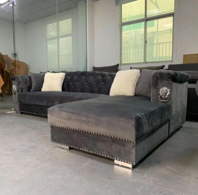 Corner sofa Couch Sofa Corner suite Design Couches Living landscape Gray Fabric