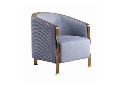 Modern Luxurious Gray Armchair Furniture TV Sofa Upholstery Club Chair Metal