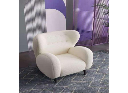 Stylish Modern Armchair White Armchair TV Couch 1 Seater Sofa Textile