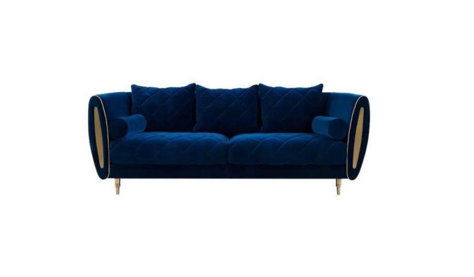 Design Blue 2 Seater Relax Sofas Sofa Textile Upholstery Couch Fabric Couches