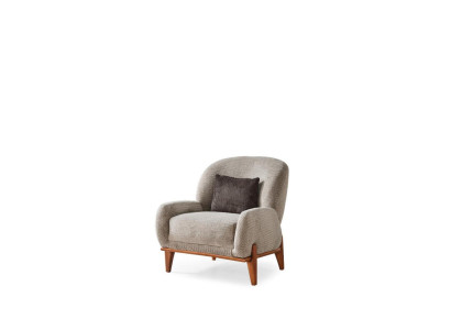 Armchair wing chair fabric armchair gray upholstery seat living room single seater