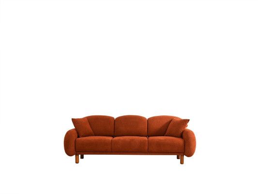 Upholstered Sofa Orange Three Seater Sofa 3 Seater Fabric Sofa Couch Modern