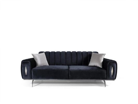 Design three-seater black sofa 3 seater fabric sofa upholstered sofa couch
