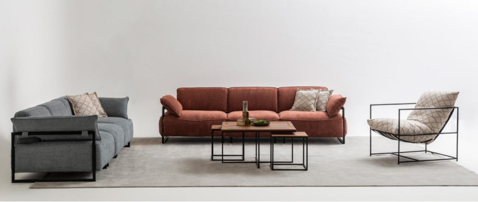 Luxurious sofa set 2x four seater designer armchair living room sofas