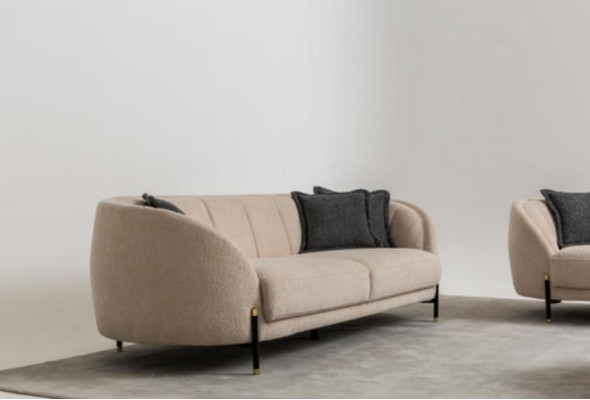 Sofa set 4 3 1 Seater Living room Complete Sofas Set Beige Modern Set