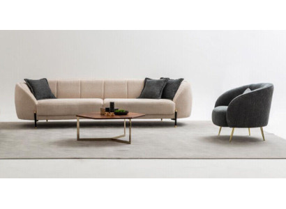 Modern Armchair Upholstery Sofa 3 Seater Beige High Quality Sofas Design Textile new