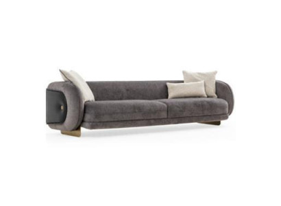 Living room Gray Textile Sofa 4 Seater Luxury Furniture Seat Design Couch Lounge
