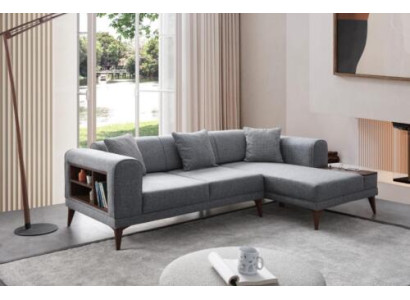 Gray Living room L-shape Sofa Upholstery Corner sofa Designer Living room Couch