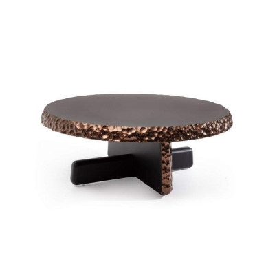 Stylish coffee table designer dark brown living room round table new