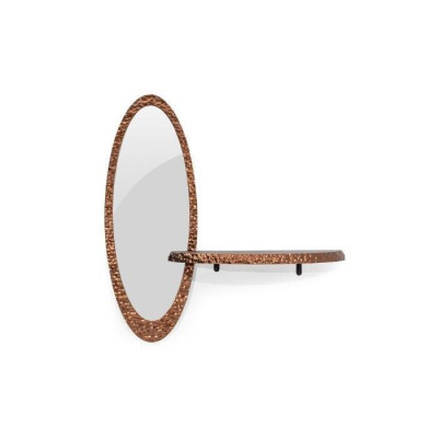 Designer Oval Mirror Luxurious Glass Mirror Stylish Shelf 2pcs