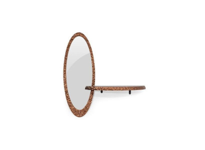 Designer Oval Mirror Luxurious Glass Mirror Stylish Shelf 2pcs