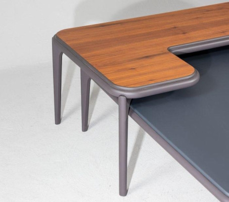 Chic Coffee table for Living room L-shaped modern novelty Gray Color