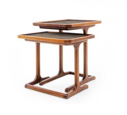 Moder 2x Side tables with wooden top in brown Color Living room new