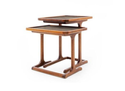 Moder 2x Side tables with wooden top in brown Color Living room new