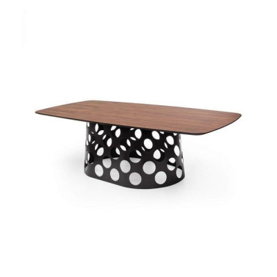 Light brown rectangular coffee table. Stylish living room table. Sofa table