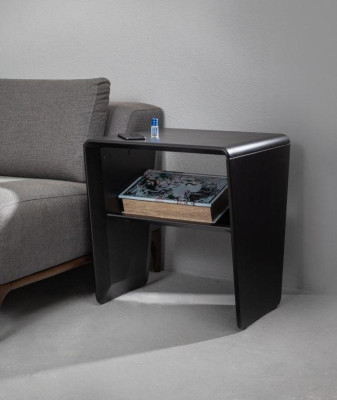 Black Stylish Bedside table Bedroom Wood Night Console Furniture
