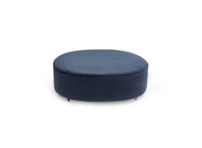 Blue Round Stool Designer Living room Elegant Footstool Upholstery Furniture