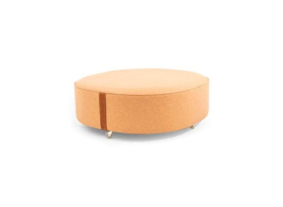 Orange Round Stool Luxury Upholstered Stool Modern Footstool Furniture