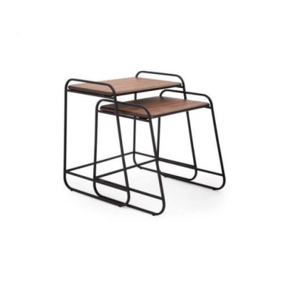 Designer 2x storage tables Designer Coffee table Wooden top Living room Furniture