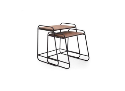 Designer 2x storage tables Designer Coffee table Wooden top Living room Furniture