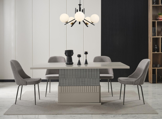 Designer Dining room Suite Rectangular Dining table 4x Chairs Dining set