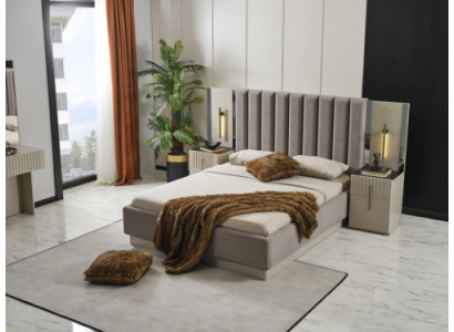 Modern Bedroom Set Designer Double bed 2x exclusive Bedside tables