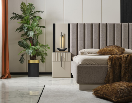 Modern Bedroom Set Designer Double bed 2x exclusive Bedside tables