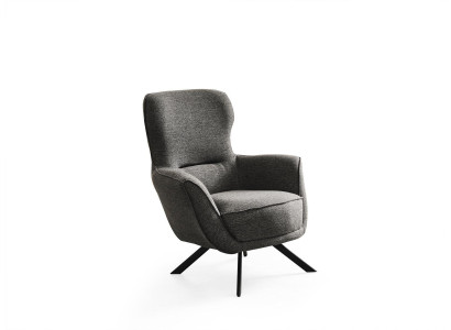 Gray Color Modern Design 1-Seater Armchair Fabric Textile Material Modern Design