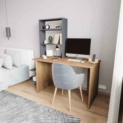Bedroom Youth Room Desk Computer Desk Modern Design Brown Gray