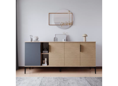 Brown Gray Light Modern Rectangular Sideboard Living room Luxury Design