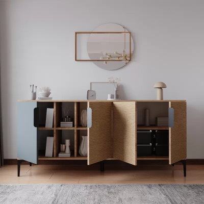 Brown Gray Light Modern Rectangular Sideboard Living room Luxury Design