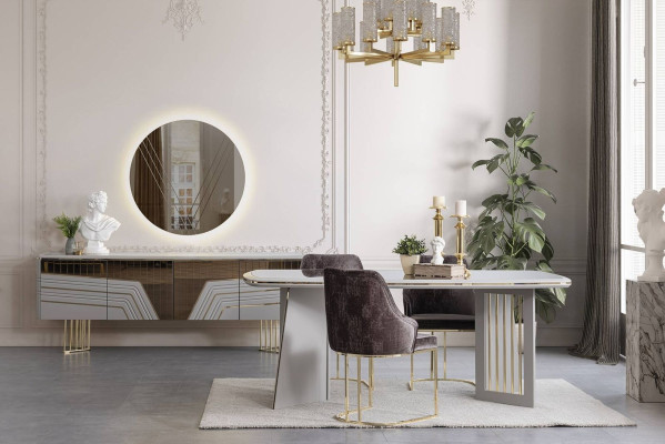 Dining set Modern Dining room Suite Dining table 4x Chairs Sideboard Set