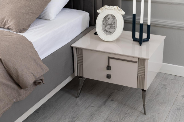 Modern Bedroom Set Double bed Bedside table Wardrobe Luxury