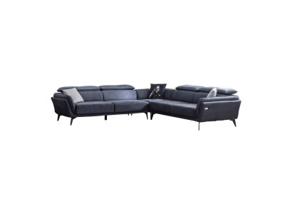 Robust Gray Fabric Sofa Designer L-shape Sofa Living room Upholstery Couch