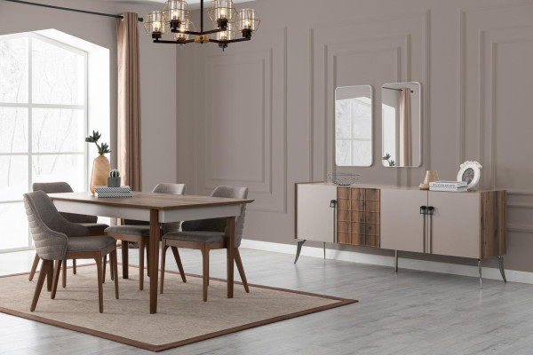 Elegant Dining room set Luxury Dining room Set Designer Table Mirror Chairs