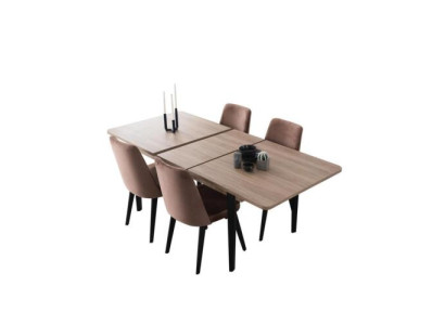 Brown Dining room Set Luxurious Dining table 4x Modern Chairs Kitchen furniture