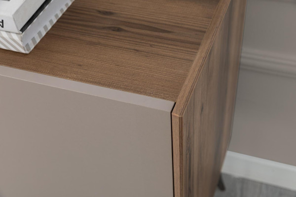 Modern Beige Suite Luxury Sideboard 2x Mirror Wooden Furniture Sideboard