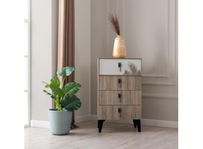 Bedroom Furniture Light Brown Tall Dresser Designer 4x Door Chest of drawers