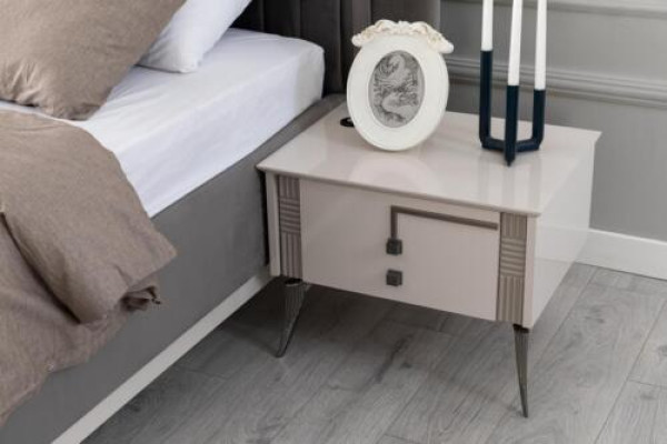 Beige Bedside table Bedroom wooden furniture wooden console luxury bedside tables