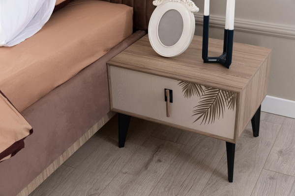 Beige Bedside table Designer Bedroom Furniture Luxury Wood Bedside tables