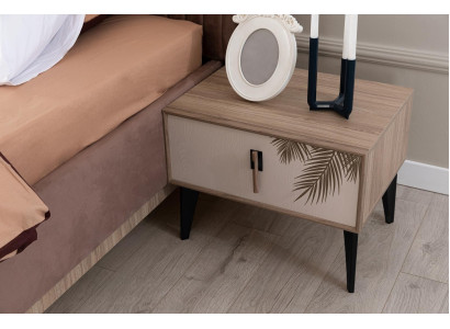 Beige Bedside table Designer Bedroom Furniture Luxury Wood Bedside tables